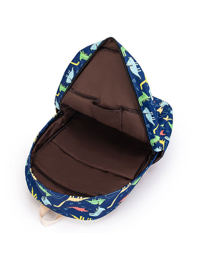 Three-piece Dinosaur Print Backpack Set