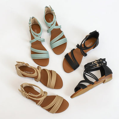 Open Toe Soft Soled Cross Wedge Sandals