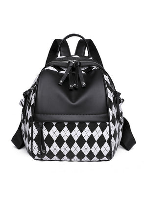 Soft Pu Contrast Color Small Shell Bag Backpack