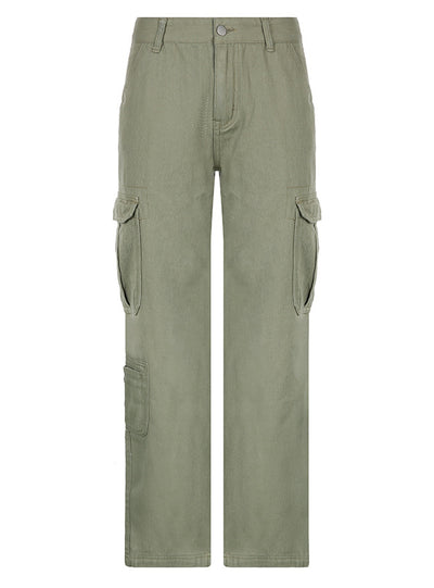 Waist Slim Retro Pocket Tooling Casual Pants