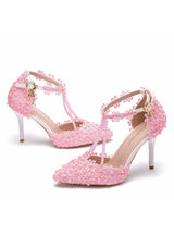 Beaded Sandal Lace Flower Sandal