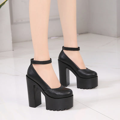 14 cm New Thick Heel Platform Shallow Shoes
