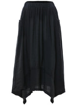 Slim Fit Elastic Waist Tea-Length Skirt Irregular Skirt