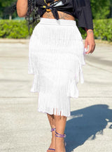 Women Summer Tassels Skirt