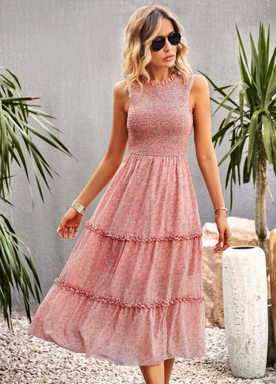 Women Leisure Print Sleeve Dress