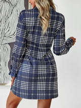 Long Sleeve Plaid Shirt Dress