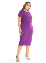 Slim Solid Color Knitted Plus Dress