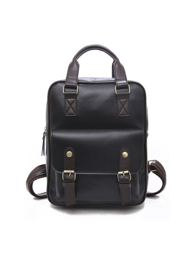 PU Lacquer Zipper Backpack Bag