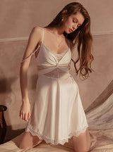 Sexy Ice Silk Housewear Pearl Nightdress