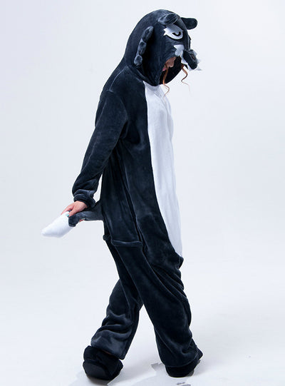 Flannel Cartoon Pajama Wolf Animal Onesie