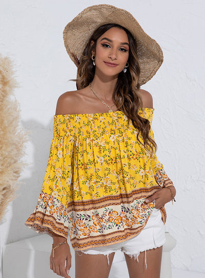 Floral Flared Sleeve Top