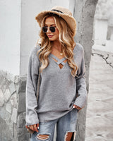 Long Sleeve V-neck Sexy Sweater