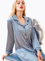 Shirt Lapel Button Bathrobe Sleepwear