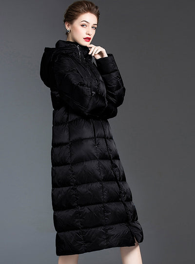 Loose Long-sleeved Over-the-knee Down Jacket