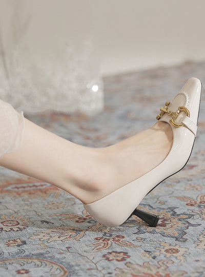 Fashion Sheepskin Square Toe Thin Documentary Shoes