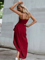 Fashion Solid Color Suspender Dress