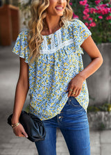 Loose Casual Floral Short Sleeve Shirt