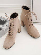 Women Martin Tied Lace Up Booties