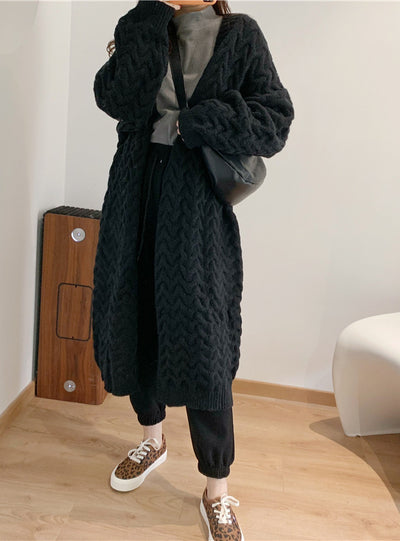Long Sweater Knitted Coat Loose Cardigan
