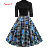 Middle Sleeve Print Lapel Dress