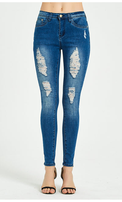 3D Embroidered High Waist Jeans