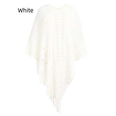 Knitted Beaded Tassel Shawl Cloak