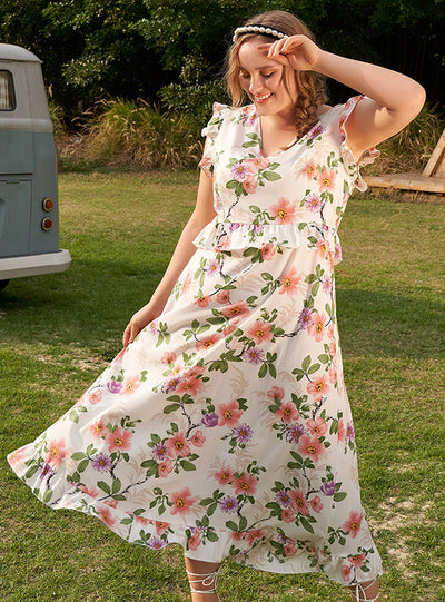 Fairy Floral High Waist Slim Dress