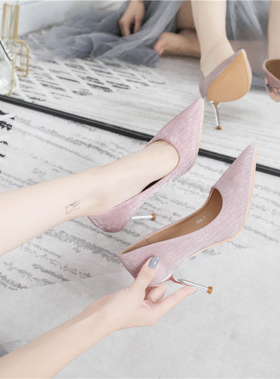 Women's Pointed Shallow Mouths Heels Stiletto Shoes