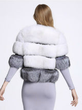 Faux Fox Fur Short Half Sleeve Coat Female