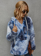 Fashion Tie-dyed Hooded Padded Top