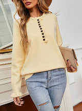 Wool and Wood Ear Button Cardigan Sweater