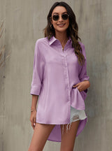 Collar Casual Shirt Seven-sleeve Shirt