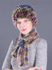 Warm Pineapple Rex Rabbit Fur Hat Scarf Set