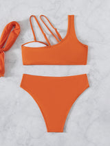 Solid Color Three-piece Swimsuit Bikini