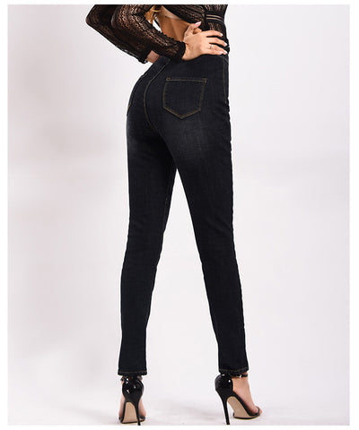 Women High Waist Slim-fit Jeans
