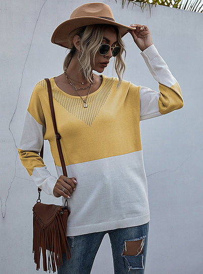 Turtleneck Stitching Contrast Sweater