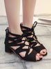 Women Pumps Open Toe Lace Up Heels Sandals 