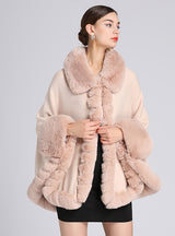Wool Shawl Cape Knitted Fur Shawl