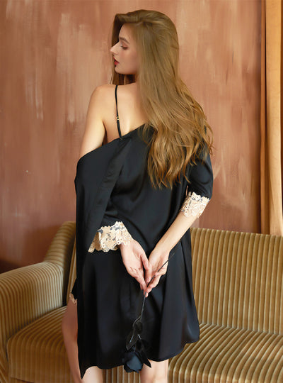 Ice Sling Water Soluble Lace Home Pajamas Set