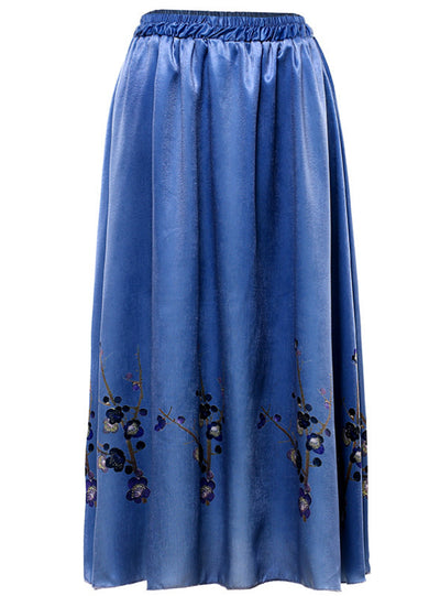 Half Length Skirt Slim Elastic Waist Printed