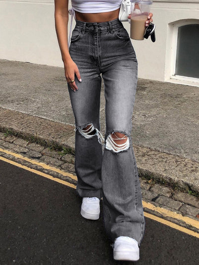 Holes Wide-legged Jeans