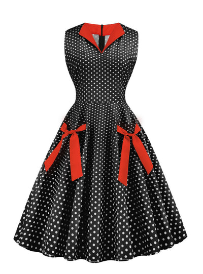 Point Sleeveless V-neck Dress