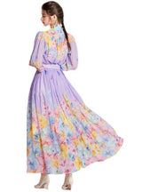 Long Sleeve Printed Shirt+Skirt Two Piece Suit