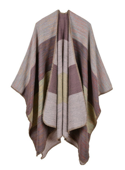 Rainbow Wide Dual-Purpose Shawl Warm Cashmere 