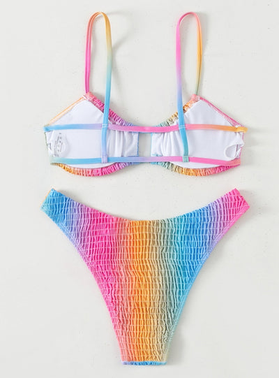 Multicolor Gradient Cable Sexy Bikini