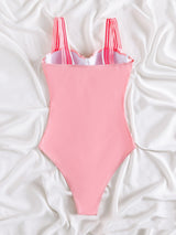 Pink One-piece Strap Bikini