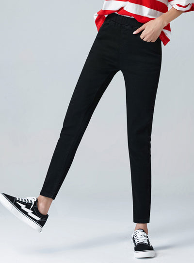 Women's Elastic High Waist Skinny Jeans