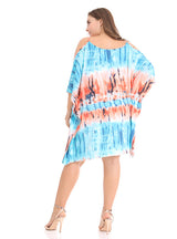 Tie-dyed Knitted Dress Exposed Shoulder Hidden Meat
