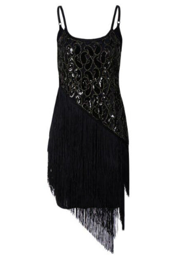 Sexy Straps Tassels Sequins Club Dress