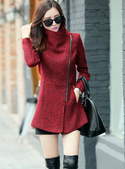 Women's Temperament Woolen Jackets Coats Female